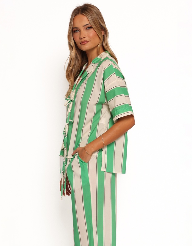 Petal & Pup - Shailene Top - Green Stripe