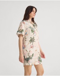 Oxford - Milos Printed Linen Mini Dress