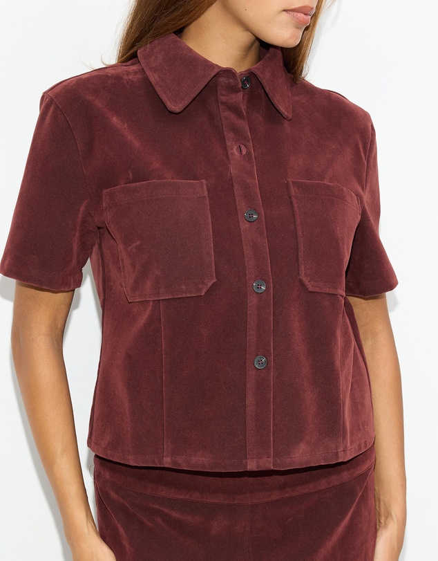 Dazie - Bailey Faux Suede Shirt