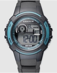 Maxum - Button - Black & Teal Digital