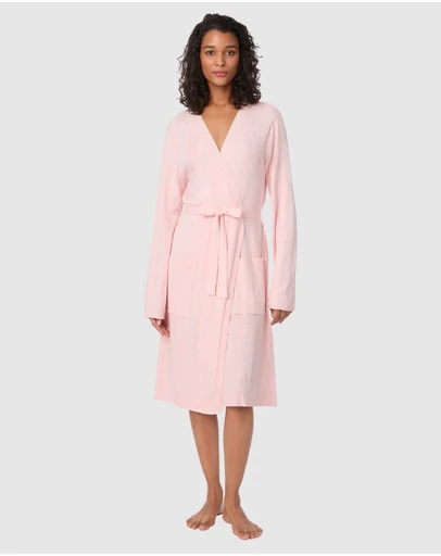DKNY - Logo Pointelle Knit Short Dressing Gown House Robe