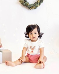 Bebe by Minihaha - Christmas Festive Reindeer Bodysuit & Shorts Set - Babies