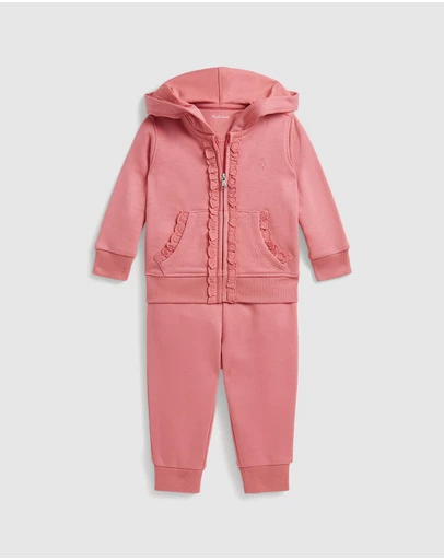 Polo Ralph Lauren - Eyelet-Trim Terry Hoodie & Jogger Pants - Babies