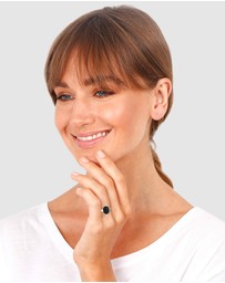 Elli Jewelry - Ring Signet Ring Classic Oval with Enamel in 925 Sterling Silver
