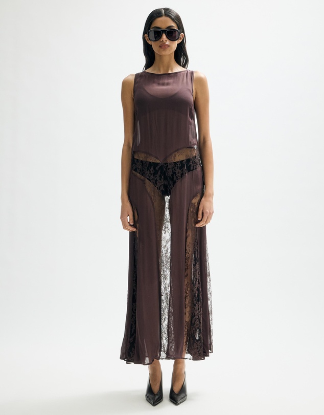 Minima Esenciales - Valadon Lace Panelled Midi Dress With Slip