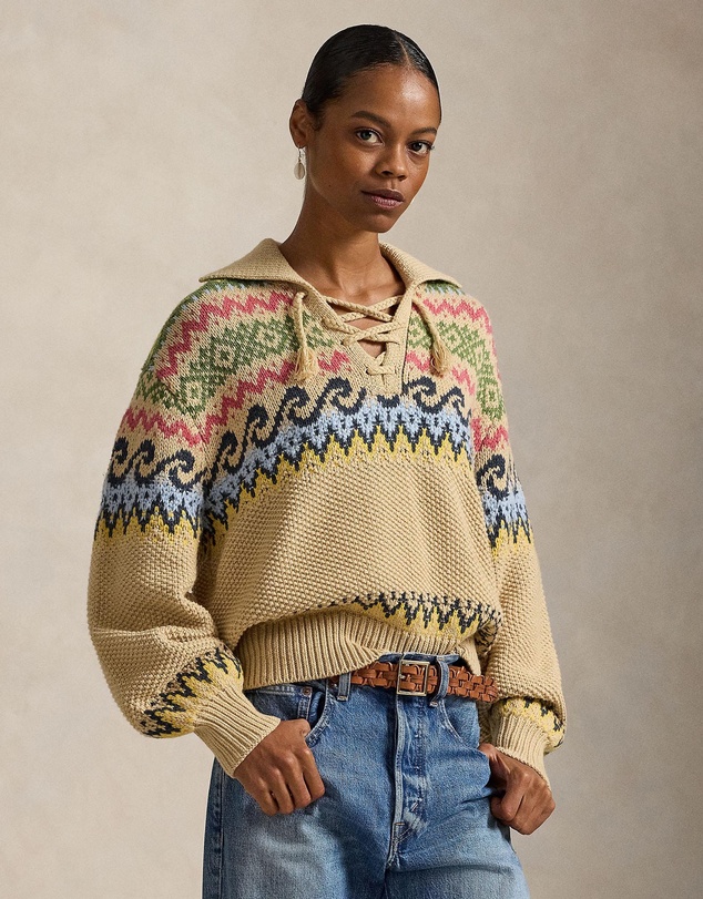 Polo Ralph Lauren - Fair Isle Lace-Up Sweater
