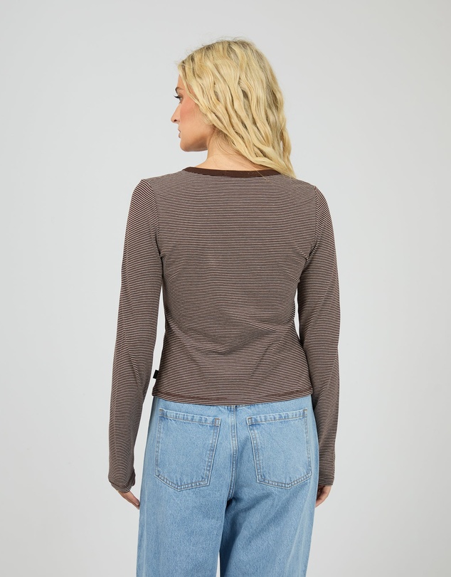 All About Eve - Sami Stripe Long Sleeve Top Brown
