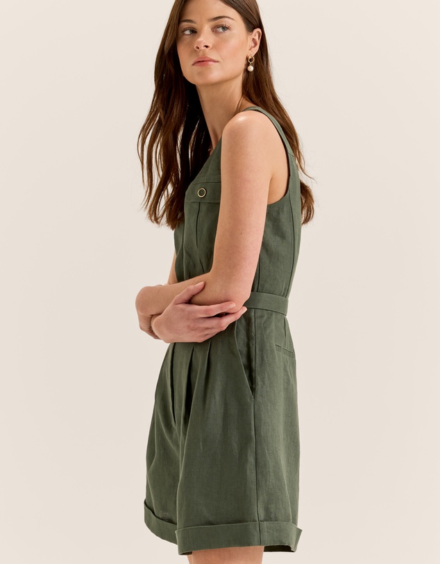 Review - Moss Linen Playsuit