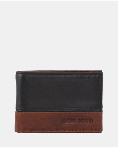Pierre Cardin - Pierre Cardin Rustic Leather Men's 2 Tone Slim Bi-Fold Wallet