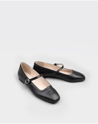 RAID - Finni ankle strap ballet pumps in black