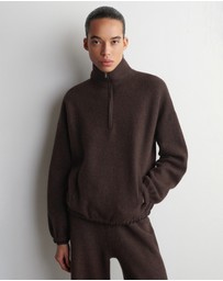 COS - Boiled Merino Wool Zip-Up Jumper
