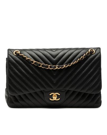 Pre-Loved by Azura Reborn - Pre-Loved Jumbo Classic Chevron Lambskin Double Flap