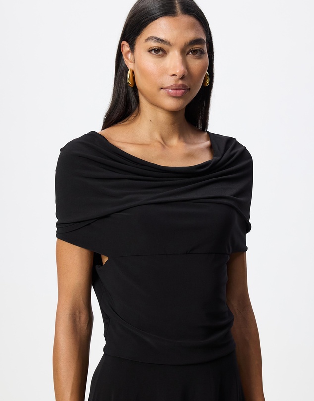 Norma Kamali - Sleeveless Cowl Neck Hooded Flared Dress To Midcalf