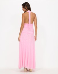 Dazie - Topaz Mesh Halter Maxi Dress