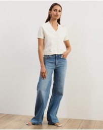 Atmos&Here - Short Balloon Sleeve Knit With Detail At Neckline