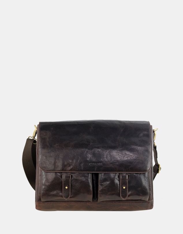 Pierre Cardin - Pierre Cardin Men's Leather Refined Messenger/Computer Bag