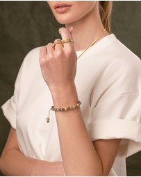Nialaya Jewellery - Women's Beaded Bracelet with Botswana Agate