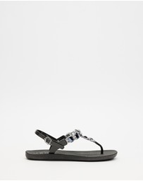 Holster - Mykonos Jewelled T-bar Sandal - Black - Women's