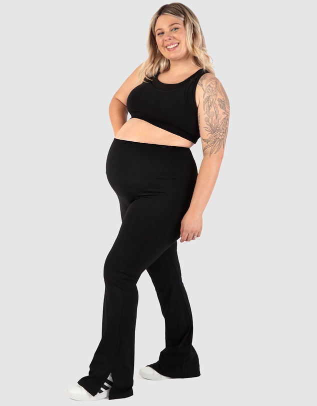 B Free Intimate Apparel - Maternity Flare Leggings | High Waisted & Pet Hair Resistant