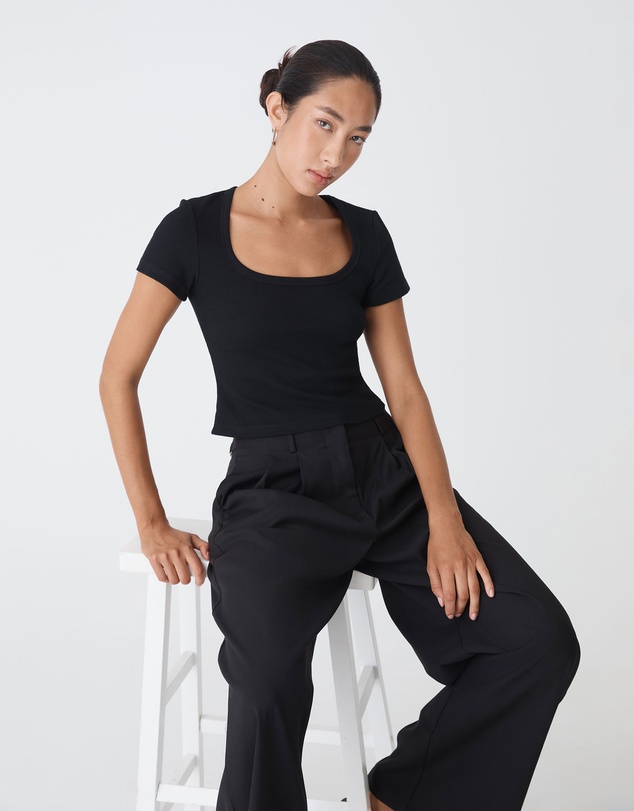Forcast - Devon Scoop Neck Rib Tee