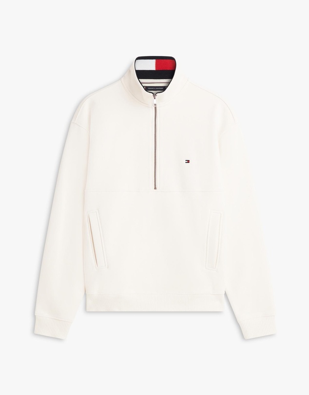 Tommy Hilfiger - Colour-Blocked Collar Terry Half-Zip Jumper