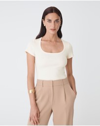Forcast - Devon Scoop Neck Rib Tee