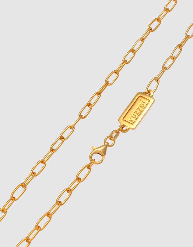 Kuzzoi - ICONIC EXCLUSIVE - Classic Long Link Chain Necklace in Gold-Plated 925 Sterling Silver