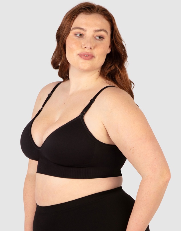 B Free Intimate Apparel - Plunge Nursing Comfort Bra – Wireless with Fixed Moulded Cups (B-C-D) Cup