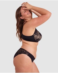 Bras N Things - Smooth Comfort Lace Bikini Knicker - Black