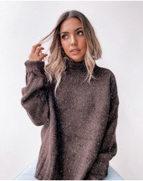 Esther & Co - Chesterfield Jumper - Chocolate