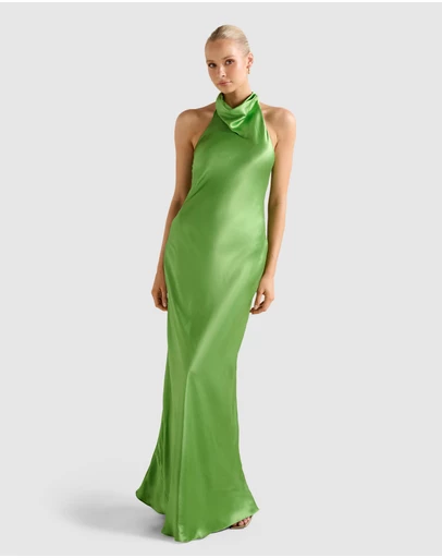 Forever New - Clementine High Neck Satin Maxi Dress