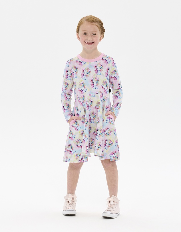 Rock Your Kid - Unicorn Pony Long Sleeve Polly Dress
