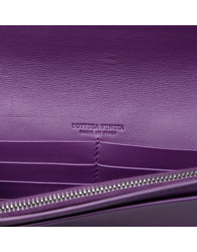 Pre-Loved by Azura Reborn - Pre-Loved Nappa Intrecciato Embroidered Continental Wallet on Chain