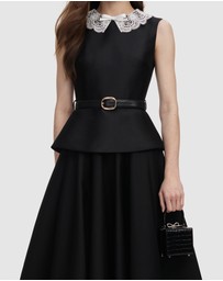 Self Portrait - Taffeta Peplum Midi Dress