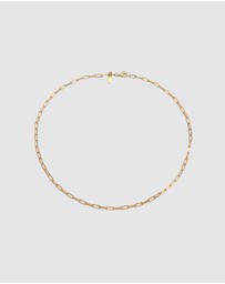 Elli Jewelry - Necklace Oval Chain 925 Sterling Silver Gold-plated