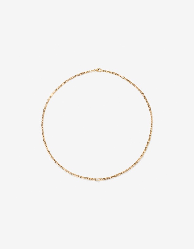 Michael Hill - Diamond Accent Curb Chain Necklace in 10kt Yellow Gold