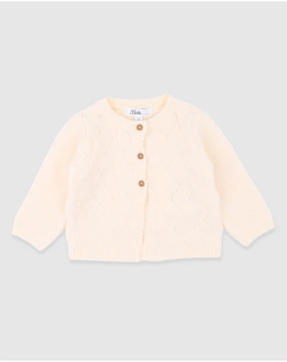 Bebe by Minihaha - Girls Cream Knitted Cardigan 3-7 Yrs
