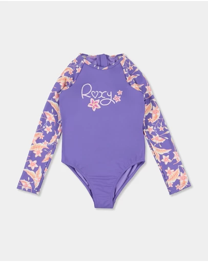 Roxy - Girls 2 to 7 Plumeria Love Long Sleeve One Piece Swimsuit