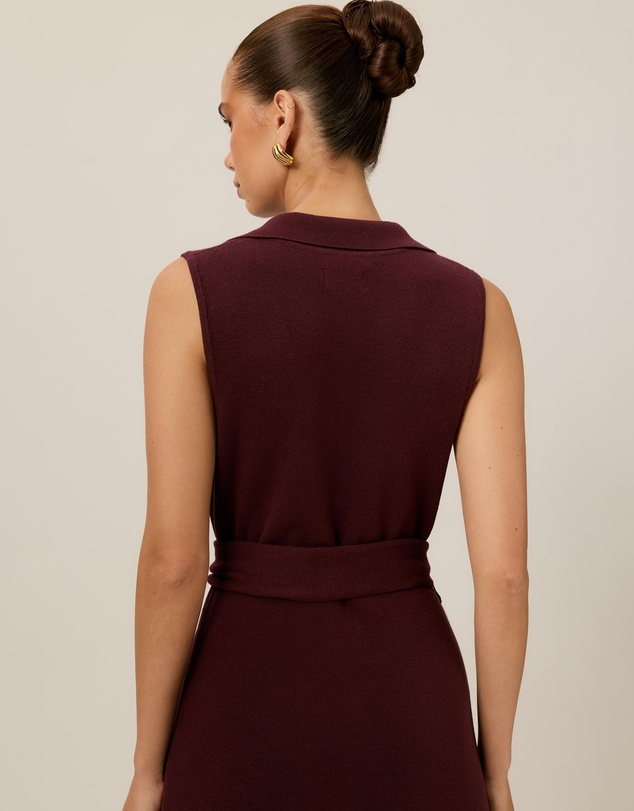 Tussah - Willa Collard Tie Waist Knitted Maxi Dress