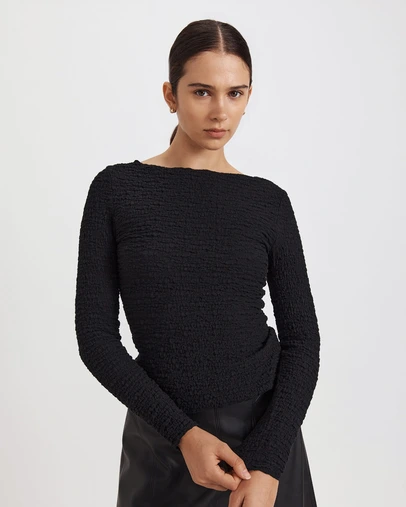 SABA - Luna Textured Long Sleeve Top