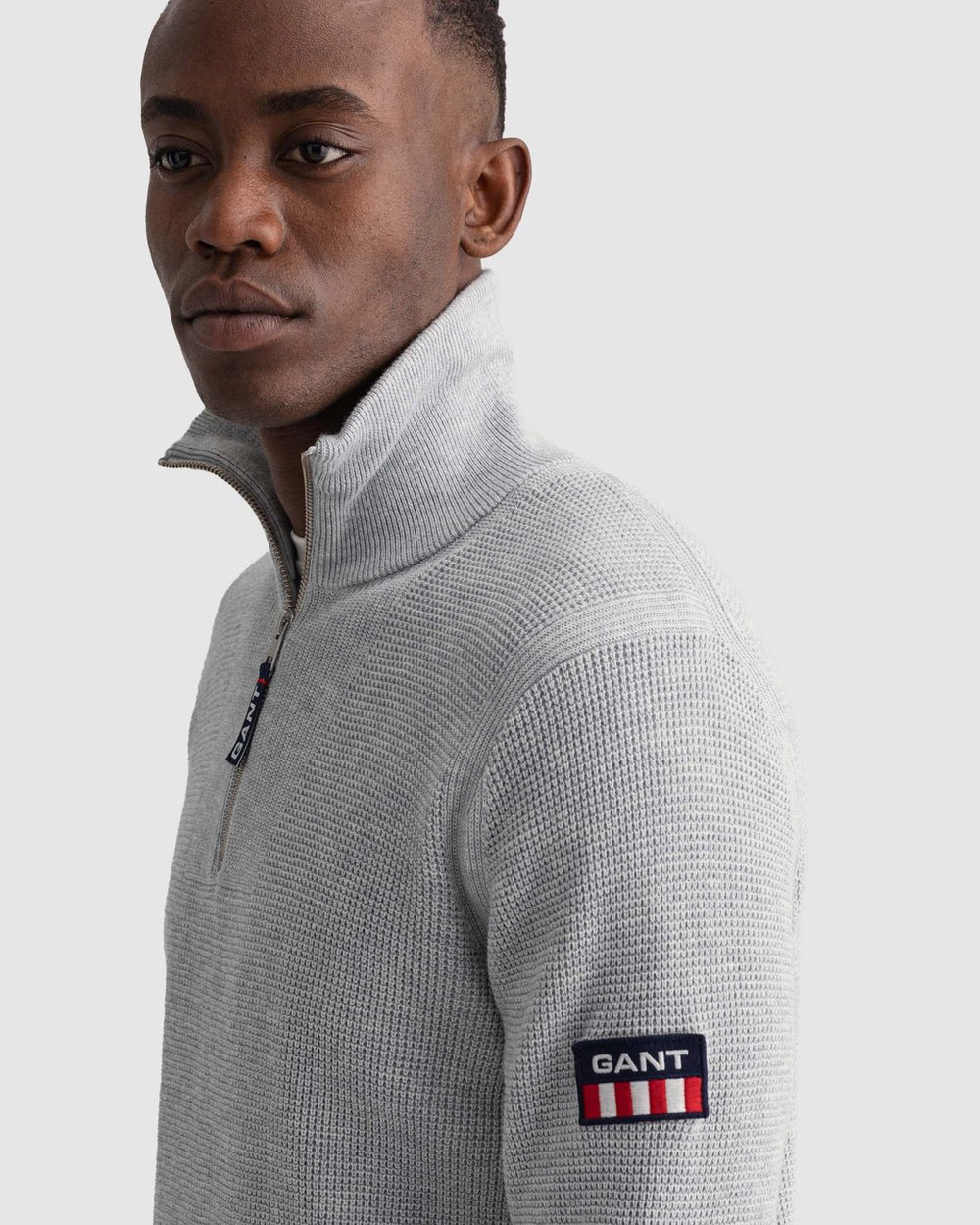 Waffle Rib Half-Zip Sweater by Gant Online | THE ICONIC | Australia
