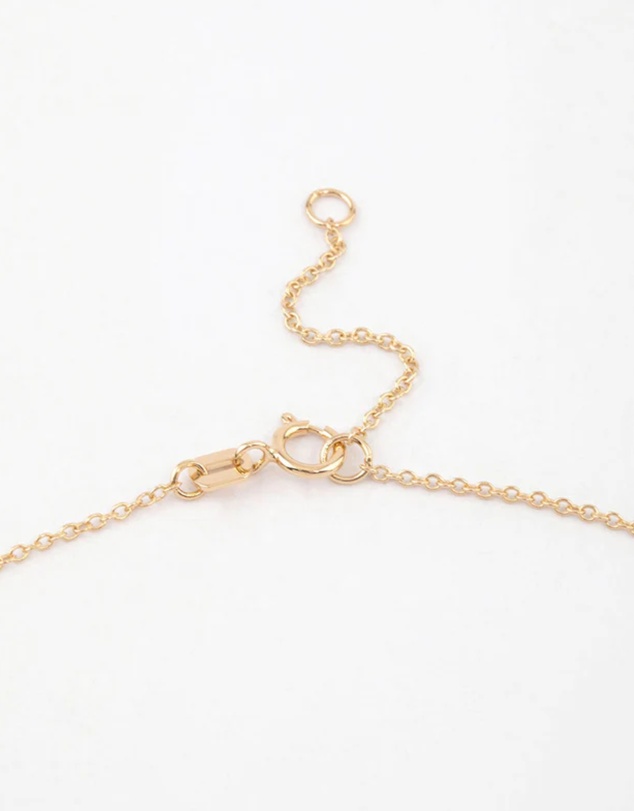 Lovisa - Gold Plated Sterling Silver Round Cubic Zirconia Dainty Necklace