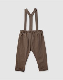 Designer Kidz - Finley Linen Suspender Pants