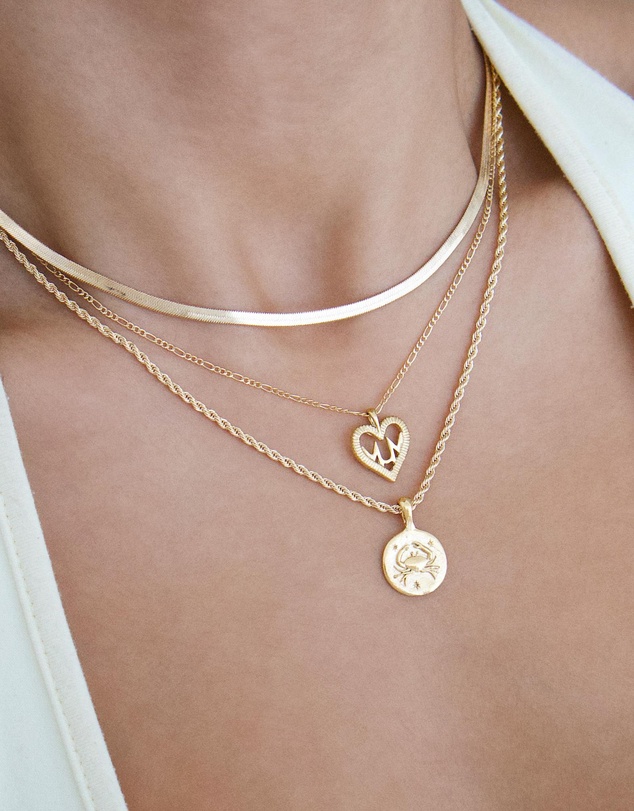 HOUSE OF SLANI - Flat Herringbone Snake Chain Necklace