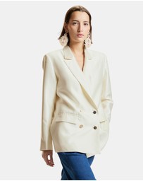 Cynthia Rowley - Silk Wool Double Breasted Blazer