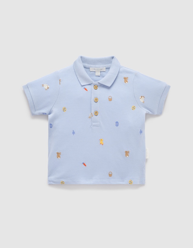 Purebaby - Bunny Friends Polo Shirt -Kids-Babies