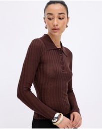 Minima Esenciales - Marigold Rib Knit Polo