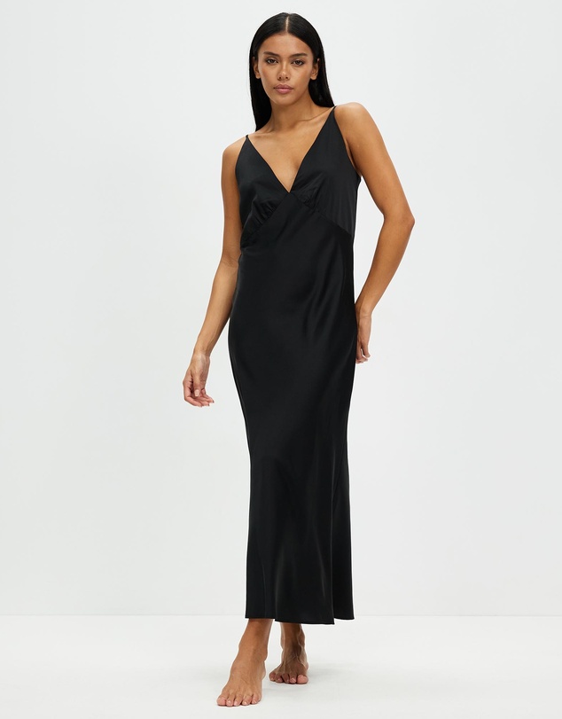 Gingerlilly - Ilona Silky Satin Long Chemise