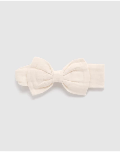 Purebaby - Bow Headband-Kids-Babies