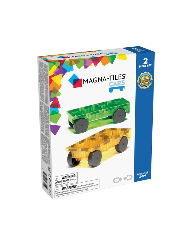 Magna-Tiles - MAGNA-TILES - Cars - 2 Piece Expansion Set - Green & Yellow